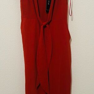 MSK Burnt Orange Tie-Front jumpsuit. THE LIFE OF A SHOW GIRL